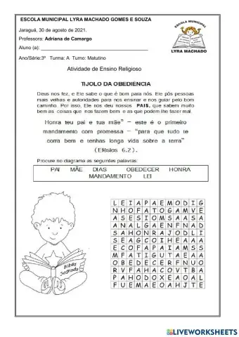 Atividade de Ensino Religioso