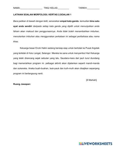 Latihan sistem bahasa