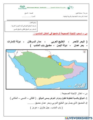 الموقع الجغرافي لشبه الجزيرة