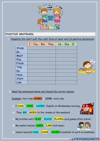 Present Simple - Positive and Negative sentences