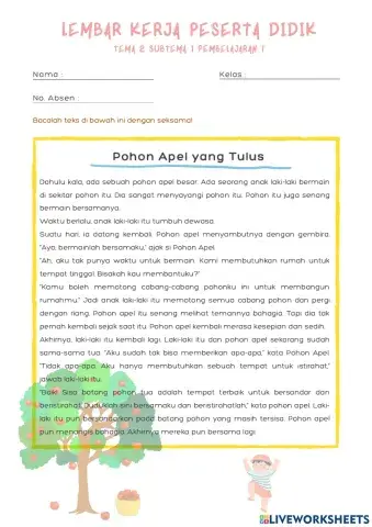 LKPD Kelas 3 Tema 2 Subtema 1 Pembelajaran 1