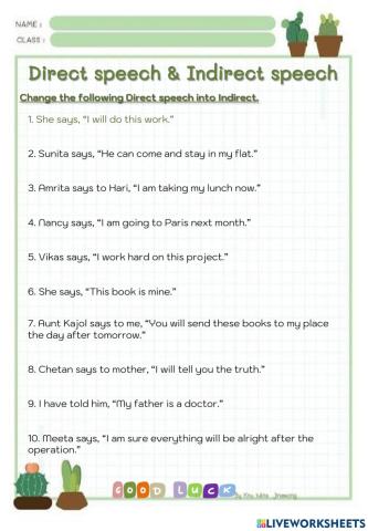 Direct & indirect speech