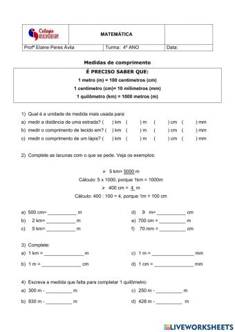 Medidas de Comprimento