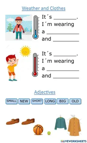 Weather, clothes, adjectives