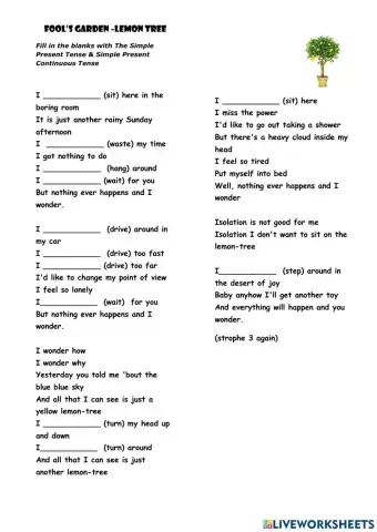 Present Continuous - Song - Lemon Tree