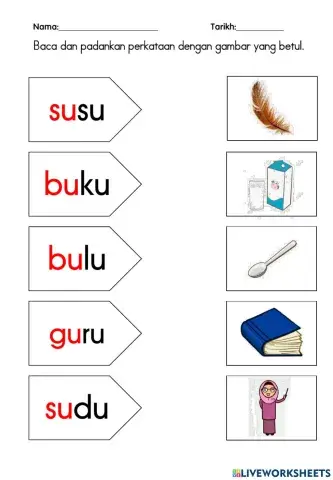 Latihan Suku Kata KVKV Vokal u