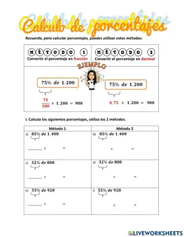 Calculo de porcentajes