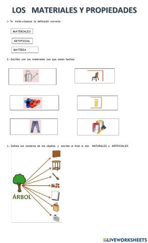 Los  materiales  naturales  y artificiales