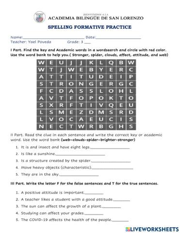 Spelling Formatice Practice