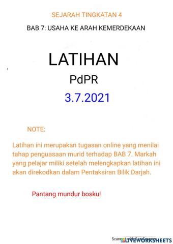 Bab 7: usaha ke arah kemerdekaan