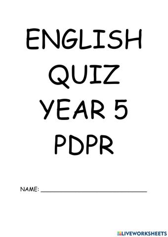 English quiz year 5