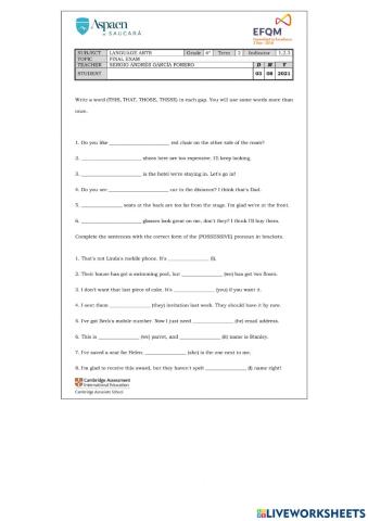 Final Exam - Second term