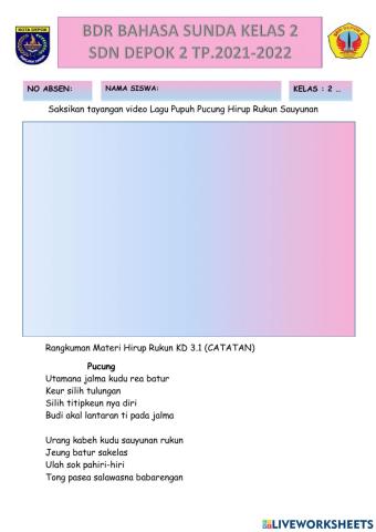 BDR Bahasa Sunda Kelas 2 Semester 1