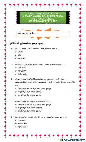 Soal latihan Pilihan Ganda