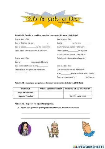 Canción Solo le pido a Dios