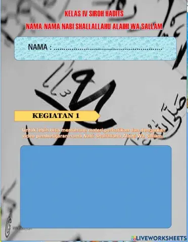 LKPD Siroh Hadits 4 Pembelajaran 1 dan 2