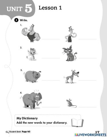 Adjective-5th grade - unit 5-pag.17