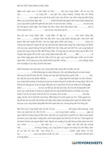 Kể chi tiết Con Rồng cháu Tiên