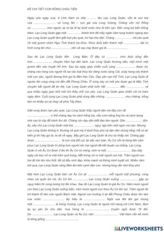 Kể chi tiết Con Rồng cháu Tiên