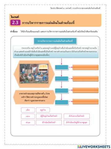 ใบาน 2.3 การบริหารราชการแผ่นดินในส่วนท้องที่