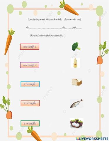 อาหารหลัก 5 หมู่