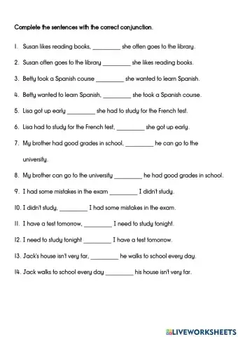 Conjunctions - so & because