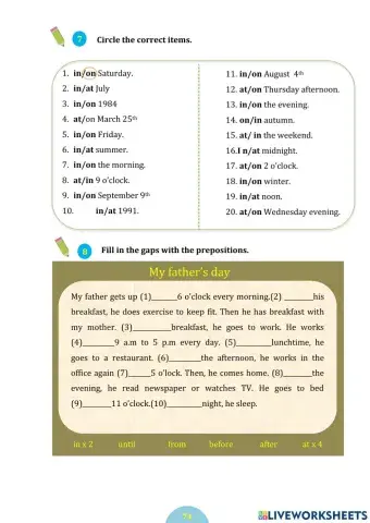 Prepositions of time(p74.75)