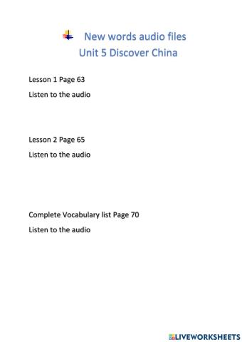 Discover China unit5