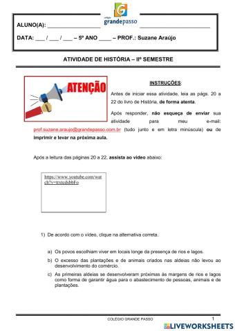 Surgimento da Cidades