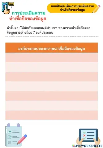 การประเมินความน่าเชื่อถือของข้อมูล ม.3