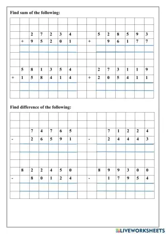 Addition and Subtraction