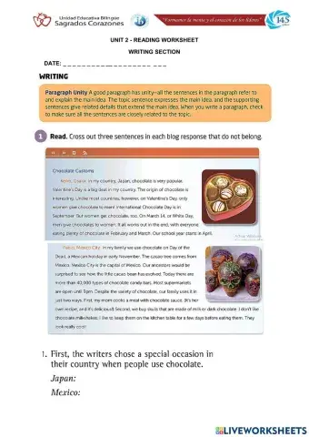 Writing Paragraph Unity