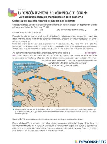 La expansión territorial y el colonialismo del siglo XIX