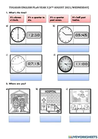 Unit 7: Out and about (Time)