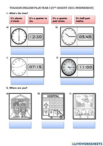 Unit 7: Out and about (Time)