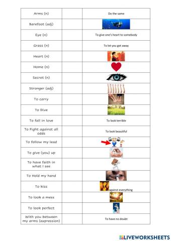 Perfect (Song) VOCABULARY