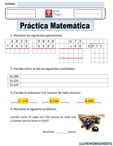 JP Practica 8 Matematicas 6to