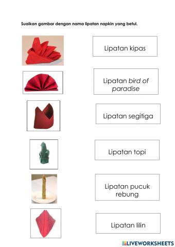 Peranggu meja-Melipat Napkin by Cikgu Hawa