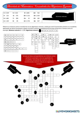 Algarismos romanos - cruzadinha