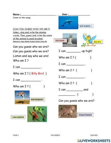 Year 2 Unit 8 The Robot