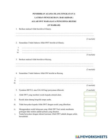 Allah Maha Kaya Pengurnia Rezeki