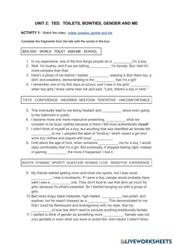 Ted toilets bowties and gender