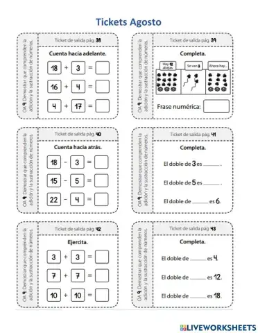 Tickets Matemáticas