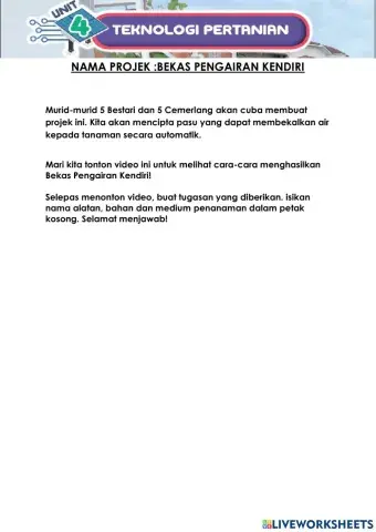 Projek Pertanian Tahun 5-Pengenalan