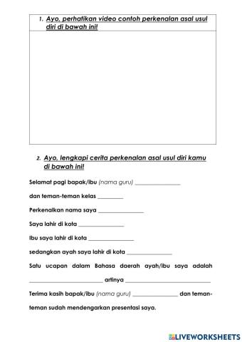 Contoh Perkenalan Asal Usul Diri