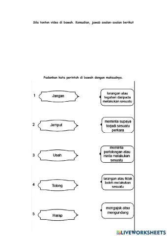 Kata perintah tahun 1