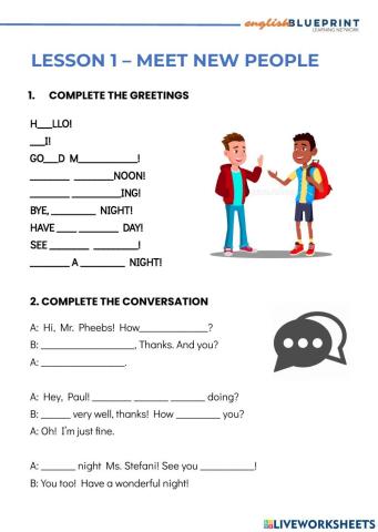 Lesson 1 - Meet new people