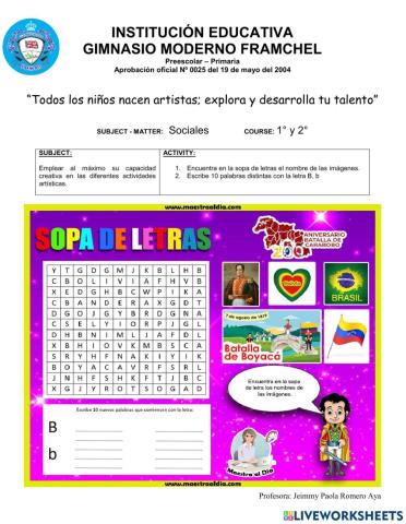 Sopa de letras 07 de agosto