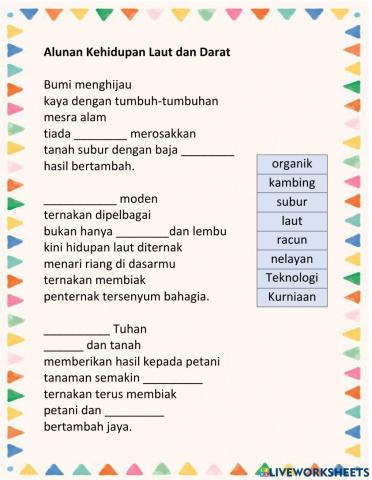 Pertanian dan Penternakan: Sajak Alunan Darat dan Laut