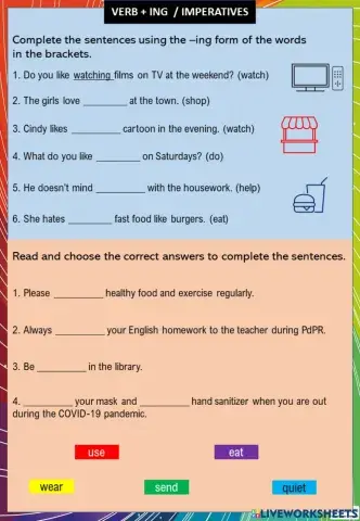 Verb ing imperatives